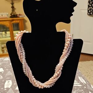 Elegant Pink Pearl Necklace
